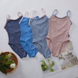 Qi Wu Feiyang Professional Dance Exam Gymnastics Outfit, Color-Blocked Ballet Costume, High-Cut Gymnastics Outfit, Children's Dance Costume