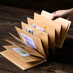 Accordion Foldable DIY Small Photo Album Blank Notebook Kraft Paper Growth Memory Book Birthday Gift LAOSHU Picture Book