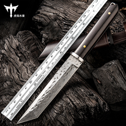 High Hardness Field Knife Fruit Knife Damascus Steel Knife Swiss Army Knife Portable Knife Self-defense Cold Weapon