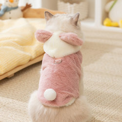 Autumn and winter cute little animal bipedal fleece thickened and warm winter cat clothing blue cat kitten pet clothing