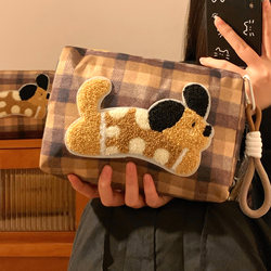 Cute Portable Puppy Makeup Bag for Women, Large Capacity Skincare Brush Storage Bag, Travel Toiletry Bag