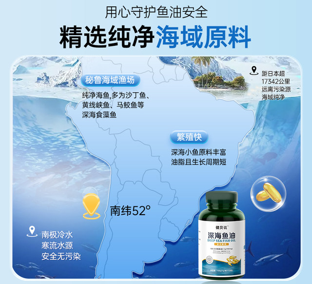 Jianbei said fish oil rTG structure 94% high purity omega3 deep sea ...