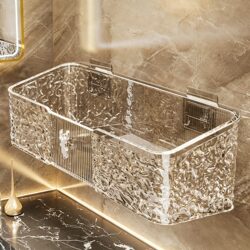 Bathroom Storage Rack Acrylic Light Luxury No-Drill Wall-Mounted Bathroom Toilet Shower Room Cosmetics Storage Rack