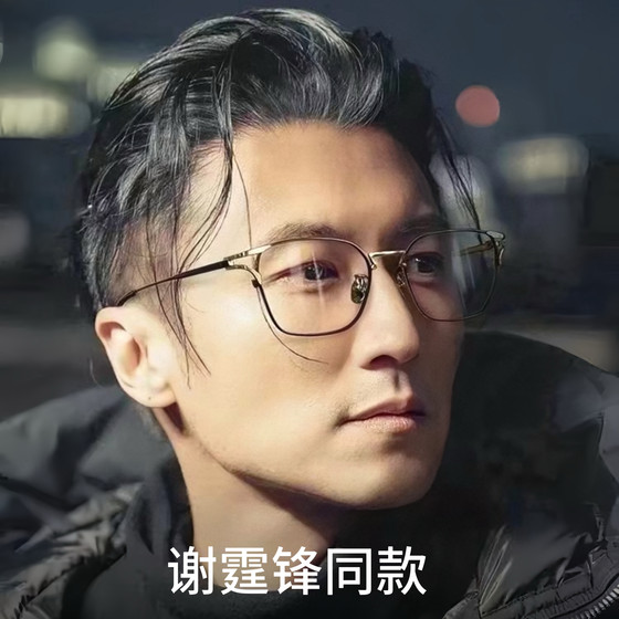 
Nicholas Tse's same Zeiss lens ultra-light pure titanium trendy large frame men's flat light myopia anti-blue light glasses frame