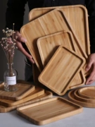 Khay trà tre hình chữ nhật hộ gia đình thương mại trà bánh tre cốc nước bằng gỗ nhà hàng khay