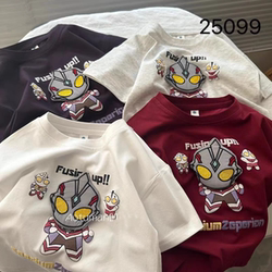 Ultraman Boys' Clothes Pure Cotton Short-Sleeved T-Shirt 2026 New Summer Kidsren's Baby Cartoon Handsome Top Trendy