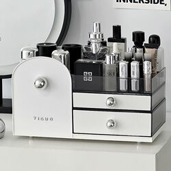 European-Style Cosmetic Storage Box, Desktop High-End 2025 New Model, Dressing Table Shelf, Skincare Product Organizer Box