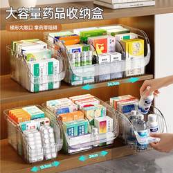 Medicine Storage Box, Household Medicine Box in the Cabinet, Emergency Medicine Box, Large-Capacity Compartmentalized Transparent Medicine Storage Rack