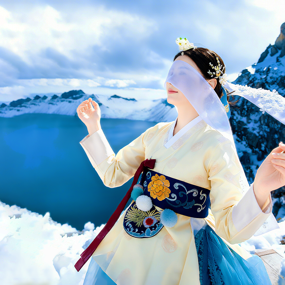 真纯玩含机票保姆车 吉林长白山旅游延吉滑雪温泉5天4晚亲子跟团