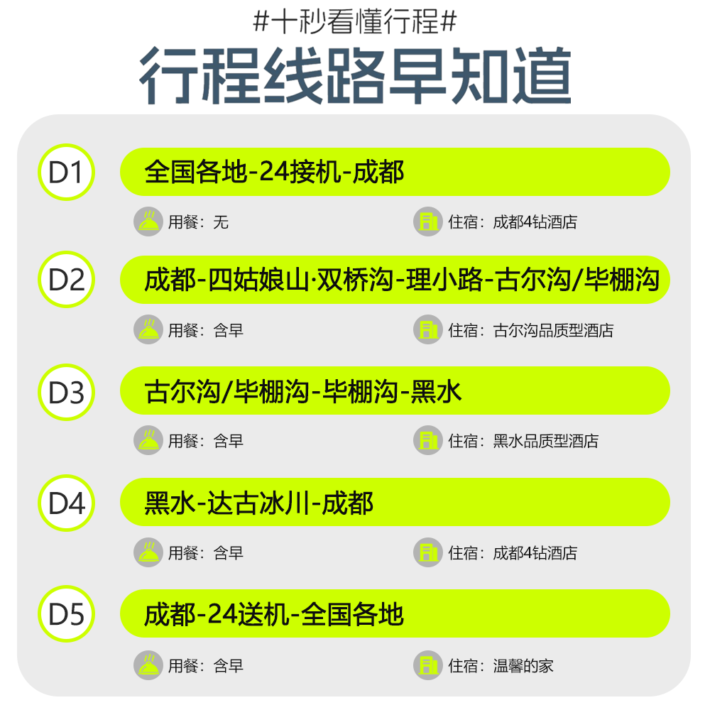 含机票8人保姆车团 四姑娘山毕棚沟达古冰川5天4晚纯玩川西跟团游