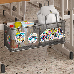 School Bag and Book Storage Rack, Classroom Under-Desk Hanging Basket, Children's School Desk Side Storage Rack, High School Student Book Box