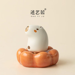 Cute Kapibara Ceramic Figurine Home Cartoon Decoration Desktop Car Ornament
