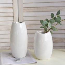 Modern Simple White Small Vase Jingdezhen Ceramics Scandinavian Living Room Dried Flower Arrangement Table Decoration Ornaments