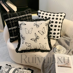 Chenille Pillow ins Style, Suitable for All Seasons, Living Room Sofa Lumbar Pillow, Bedroom Headboard Back Cushion, Removable and Washable