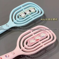 New Kt Cat DIY Rib Comb Styling Comb Fluffy Air Cushion Comb Dry and Wet Dual-Use Student Massage Comb Long Handle