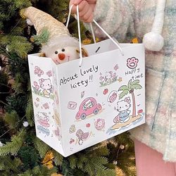 Cute Cartoon Kt Tote Bag Ins High-Value Birthday Gift Wrapping Paper Bag Large Gift Bag