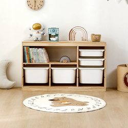 Toy Storage Cabinet, Living Room Wall-Mounted Bookshelf, Picture Book Organizer, Storage Rack, Children's Toy Bookshelf, Two-In-One Storage Rack