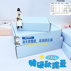 Extra Hard Cream Blue Airplane Box Packed into a Cardboard Box, Rectangular Paper Box, High-End Birthday Gift Box, Extra Hard Packaging Box