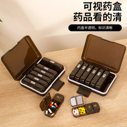 Pill Box for Three Meals a Day, Seven Days a Week, Portable Medicine Organizer with Medication Reminder