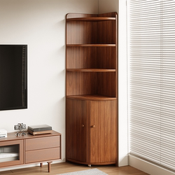 Corner Cabinet, Triangular, Light Luxury, High-End, Mid-Century Style, Corner Bedroom Storage Rack, Living Room Corner Wall Storage Cabinet