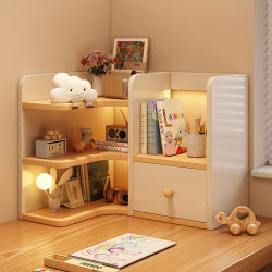 Desktop Bookshelf Corner Storage Rack, Simple and Space-Saving, Multi-Layer Stand, Desk Reading Storage Rack, Small Household Use