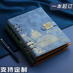 National Style Loose-Leaf Stamp Collection Book, Creative and Aesthetically Pleasing Travel Journal, Blank Notebook, Beijing Forbidden City, Nanjing Museum Travel Commemorative Stamp Collection Album, Stamp Collection, Attraction Check-In, A5 Stamp Collection Book