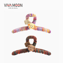 Original Design Colorful Yarn Braided Hair Clip Cute Bear Shark Clip Cartoon Fun Hair Clip Stylish Hairpin