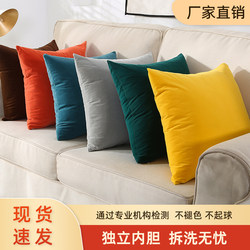 Nordic Style Plain Velvet Pillow Lumbar Pillow Solid Color Sofa Cushion Office Lumbar Support Backrest Pillow