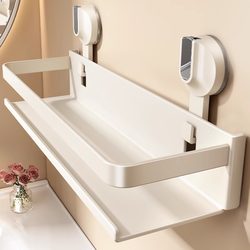 Japanese Suction Cup Storage Rack for Bathroom Sink, No-Drill Wall-Mounted Cosmetic Organizer for Toilet Storage