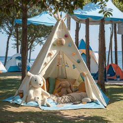 Outdoor Camping White ins Indian Tent Blanket Foldable Portable Children's Picnic Playhouse Small House