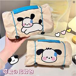 Cute Foldable Makeup Bag for Women, Portable Large Capacity 2024 New Model Travel Skincare Toiletry Bag with Compartmentalized Storage