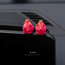 2025 Prosperous Cartoon Dragon Fruit Car Ornament Dashboard Decoration Sticker Healing Stress Relief Car Small Ornament