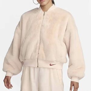 
Nike Women's Athleisure Jacket Plush Warm Stand Collar Faux Fur Jacket FB8693-832
