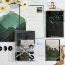 Sun Moon Stars Literary Letter Paper Set Gift Box Birthday Gift Landscape Letter Blessing Greeting Card Decoration Card