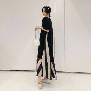 Black long spliced ​​T-shirt skirt 2025 summer new high-end style fashion trendy women's dress matching this year