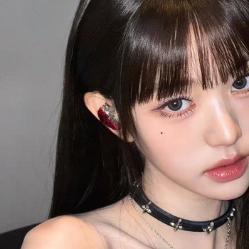 Retro hot girl dark cross choker punk style PU leather gothic style choker necklace collarbone chain