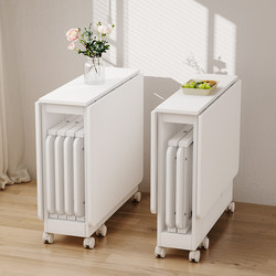 Folding Table for Home Use, Small Apartment, Simple Dining Table, White Table, Kitchen Mobile Dining Table, Foldable Dining Table