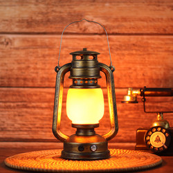 Rechargeable Bar Table Lamp Decorative Atmosphere Light Creative Retro Lantern Outdoor Props Camping Kerosene Lamp Table Lamp Lantern