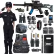 Trẻ em của lực lượng đặc biệt phù hợp với sĩ quan cảnh sát hiệu suất thống nhất SWAT đồng phục cosplay quần áo thiết bị đồ chơi trang phục biểu diễn