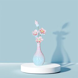 【Exclusive Combination】Jingdezhen Ceramic Flower Desktop Artificial Flower Small Ornament Crystal Glaze Gradient Small Vase