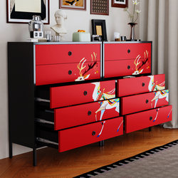 Steel Storage Cabinet Children's Chest of Drawers Bedroom Five-Drawer Cabinet Storage Cabinet Living Room Metal Cabinet Side Cabinet Drawer Cabinet