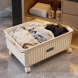 Dirty Clothes Basket under the Bathroom Cabinet, Large-Capacity Household Dirty Clothes Storage Basket with Wheels, Movable Storage Basket, Storage Magic Tool