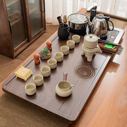 Complete Ru Kiln Kung Fu Tea Set, Fully Automatic Household Simple Four-In-One Tea Tray and Tea Sea