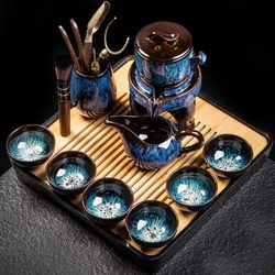 Modern Tea Set for Home Use, Light Luxury, High-End, Automatic Lazy Tea Maker, Kung Fu Tea Cup, Teapot, Tea Set, 2025 New Model