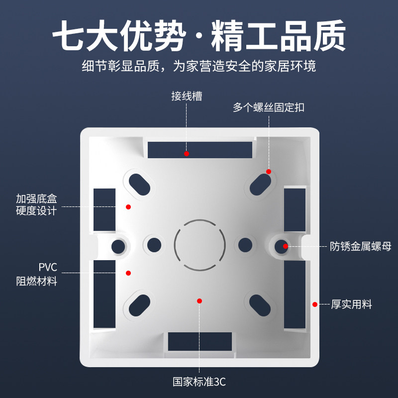 86-Type Clear Bottom Box Switch Socket Junction Box