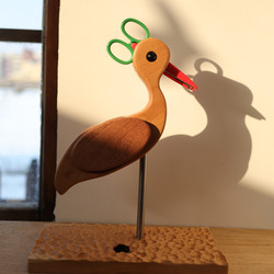 Cute Wooden Bird-Shaped Desktop Ornaments, Scissors Storage Rack, Handmade Creative Decorations, High-End Crafts