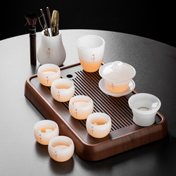 Ice-Type Glazed Tea Set 2025 New Model Complete Set of Kung Fu Tea Cups High-End Household Gaiwan Tea Brewing Teapot Gift Box