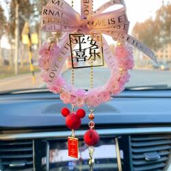 2025 New Car Hanging Ornaments, Trendy Car Rearview Mirror Decorations, High-End Pendants for Women's Cars, Peace and Joy