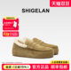 Poetry 2025 Autumn and Winter New Genuine Leather Birkenstock Shoes Women's Flat Shoes Slip-on Lazy Shoes Fur Bean Shoes