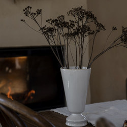 Sifv Swedish Erns Vintage Retro Vase, Off-White Nordic Hydroponic Ceramic ins Style Flower Arrangement Vessel